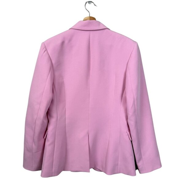 LAPOINTE Matte Crepe Broad Shoulder Blazer Jacket Womens 6 Blossom Pink Chic NWT - Picture 6 of 16